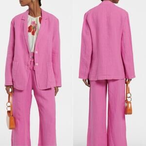 Velvet By Graham& Spencer Cassie Oversize linen blazer pink Sz S coastal preppy